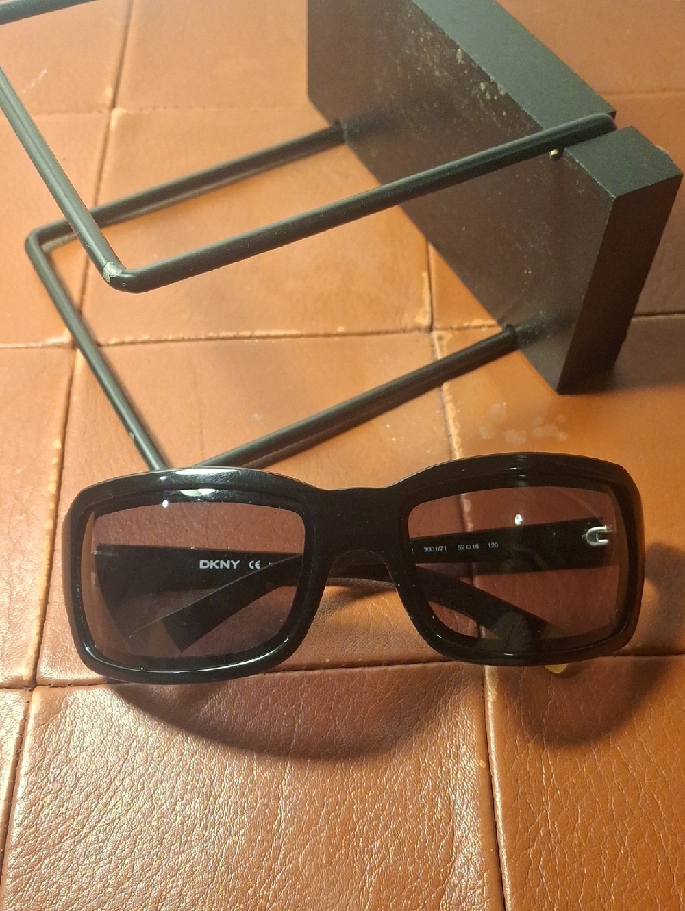 DKNY Black Sunglasses with Gold Logo Accent
